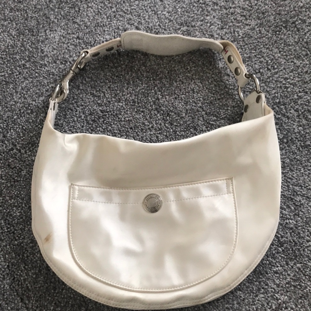 White nylon Coach bag